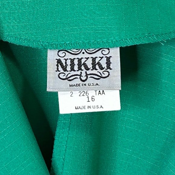 RARE Vintage Nikki Womens 16 Emerald Forest Green Suit Jacket Blazer - Picture 8 of 11